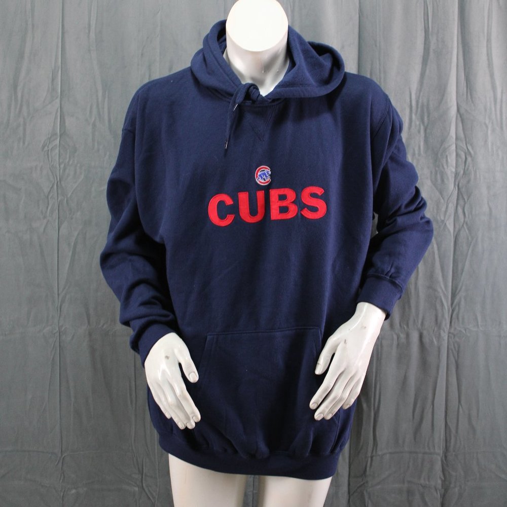 Retro Chicago Cubs Hoodie - Featuring Crested Graphics - Men's Extra Large